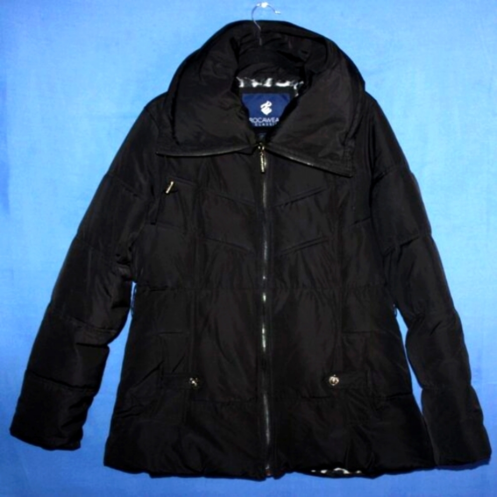 Rocawear Classic Puffer Jacket Black - Leopard Print Lining - Picture 4 of 9
